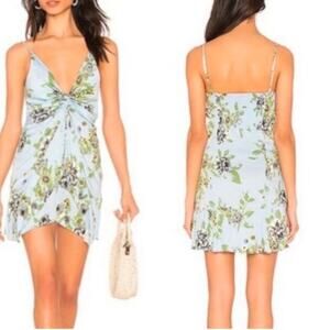 Free People Happy Heart Floral Mini Dress in Blue